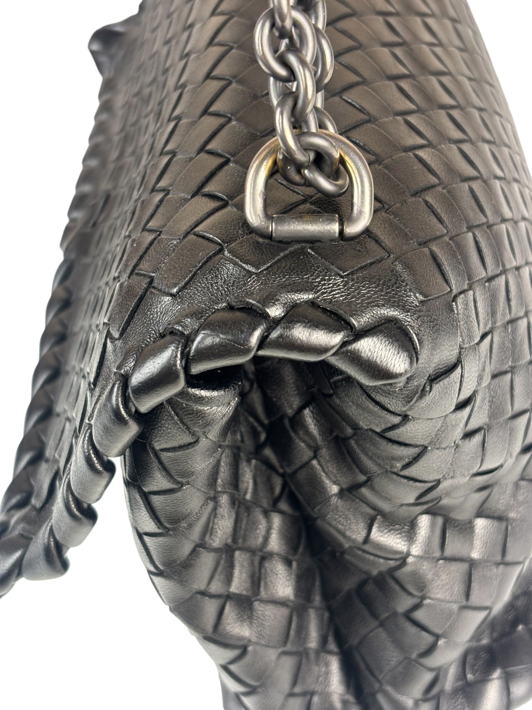 Bottega Veneta Black Intrecciato Shoulder Bag
