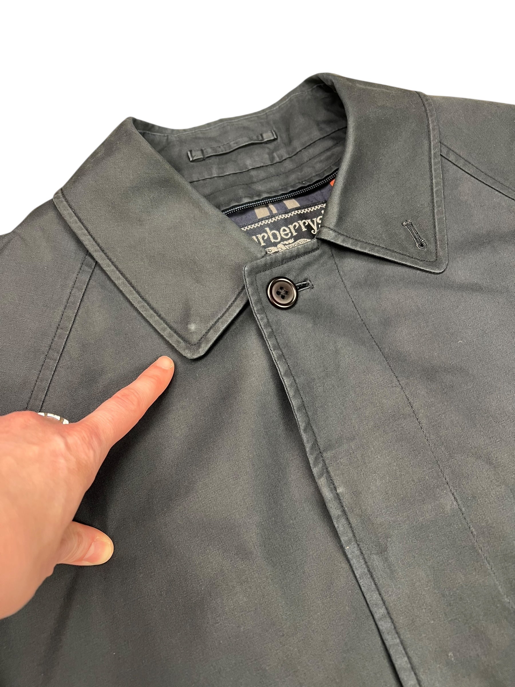 Burberry Vintage Dark Navy Mid-Length Trench Coat