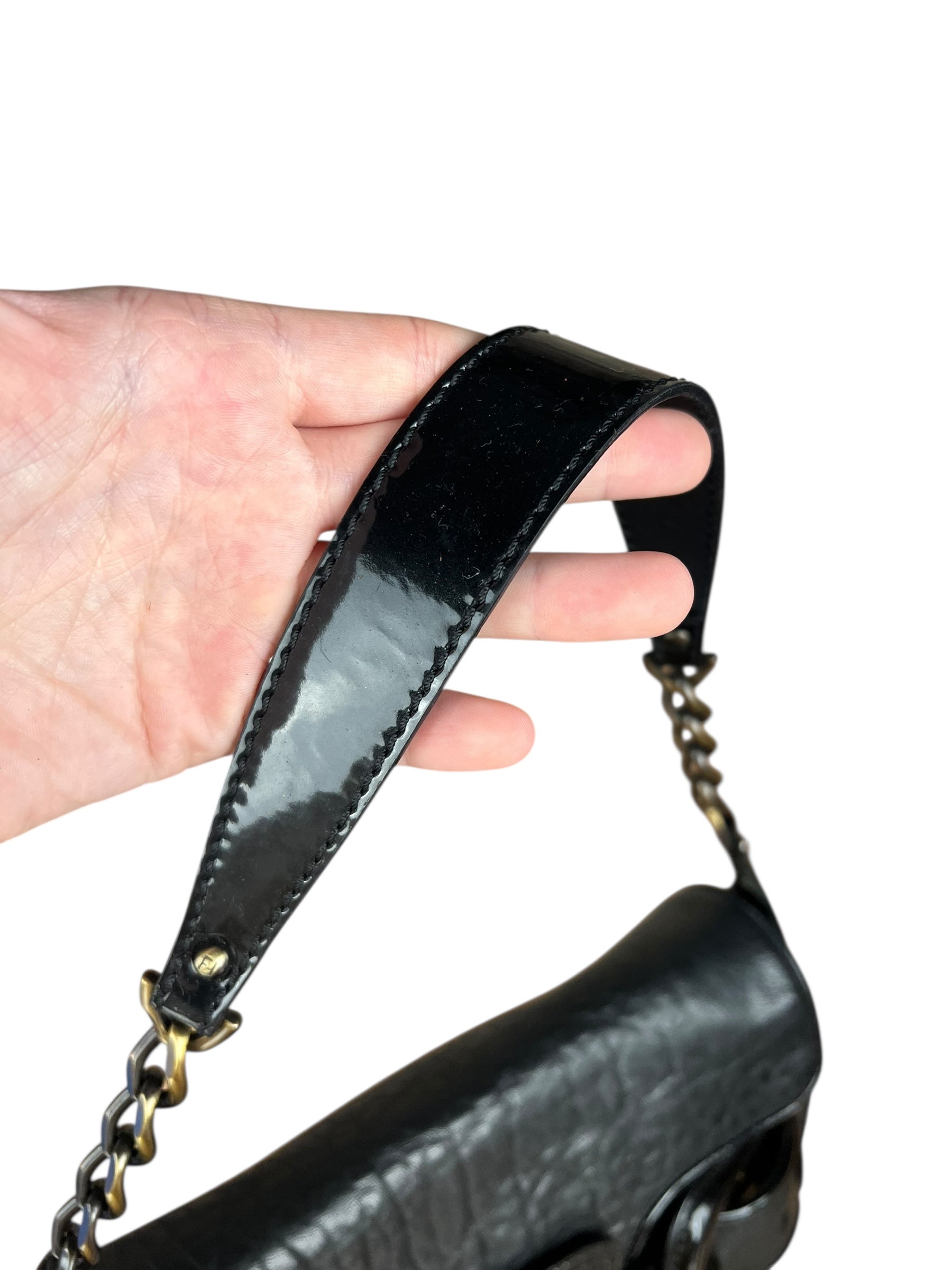 Fendi B Biz Black Leather Shoulder Bag