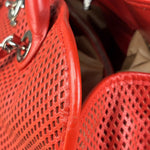 Chanel Red Perforated Leather Up in the Air 2Way Tote 2014