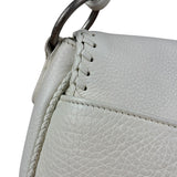 Christian Dior White Leather Gaucho Double Saddle Shoulder Bag