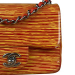 Chanel Mini Square Classic Striped Patent Single Flap Bag 2013