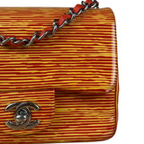 Chanel Mini Square Classic Striped Patent Single Flap Bag 2013