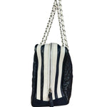 Chanel Navy Quilted Leather Lido Chain Shoulder Tote 2009