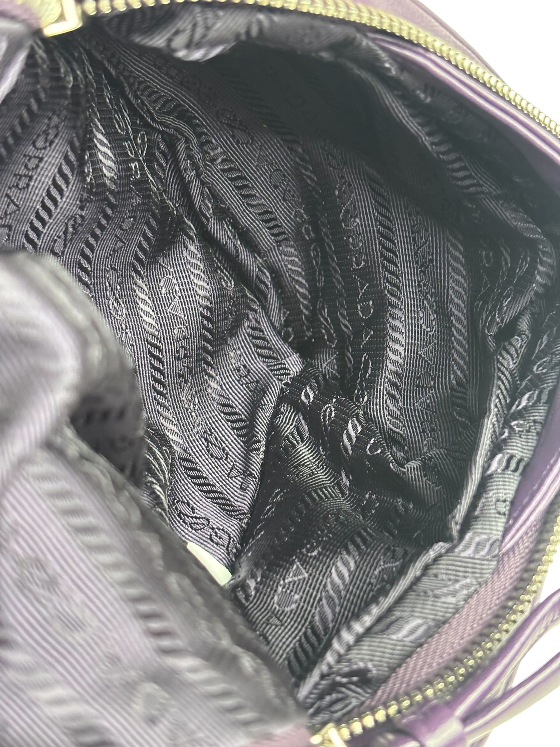 Prada Purple Nappa Leather Triangle Two-Way Bag