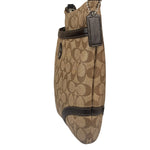 Coach Brown Leather Trim Signature Peyton File Crossbody