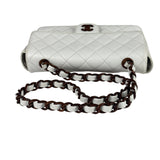 Chanel White Quilted Caviar Wooden M Flap 1999