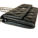 Chanel Black Patent Leather Wallet on Chain 2014