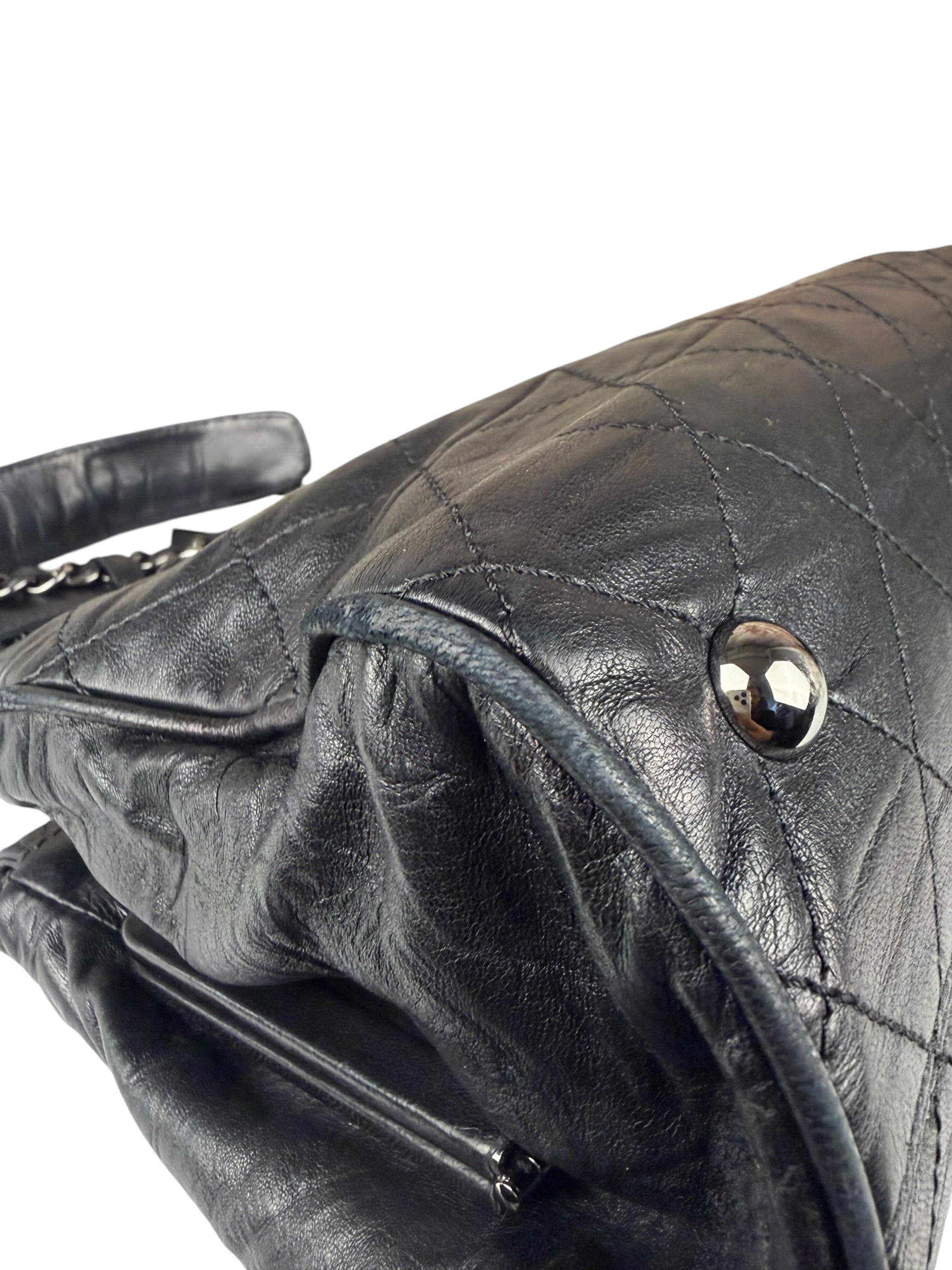 Chanel Black Calfskin Ritz Flap Bag 2007