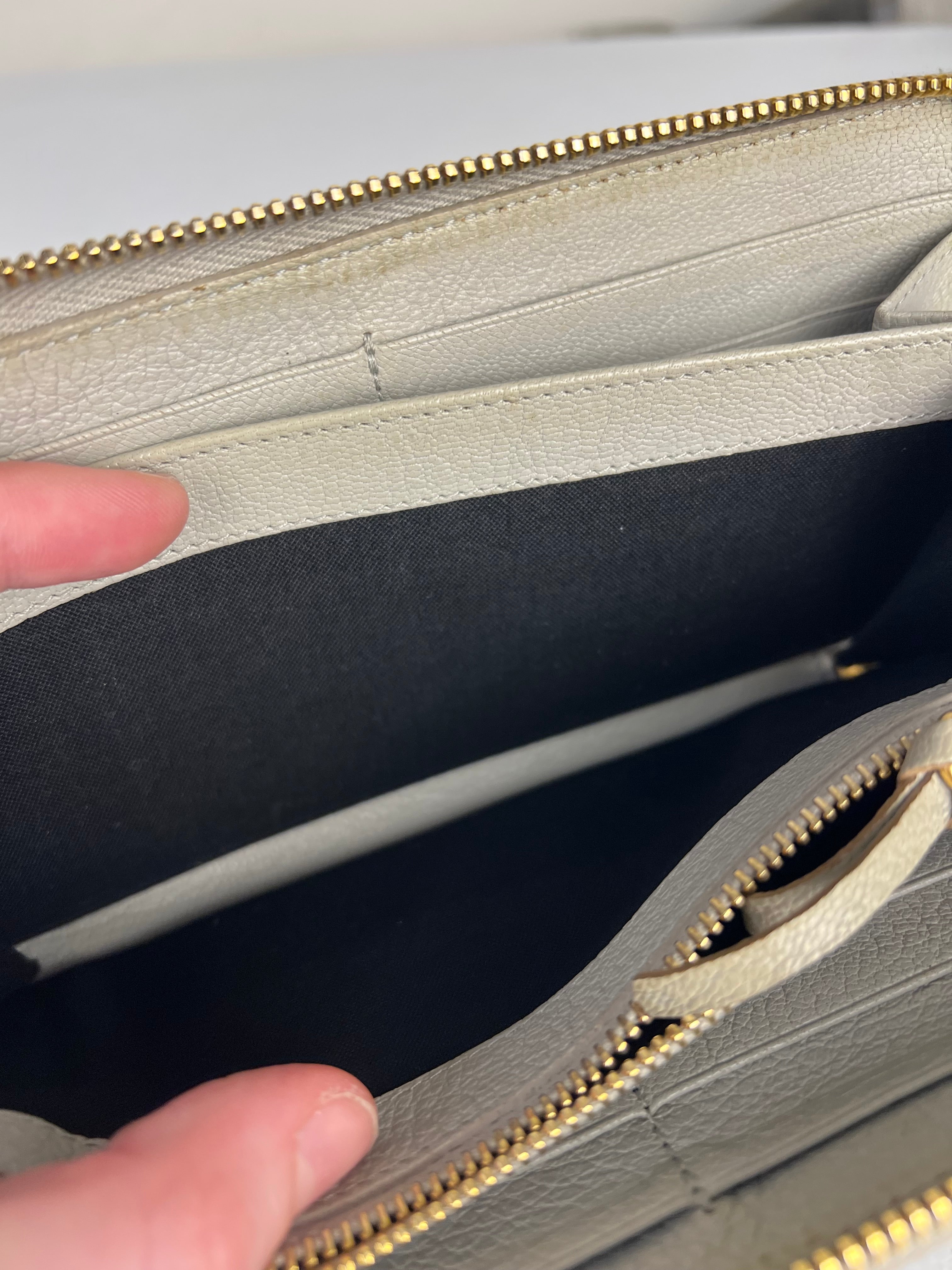 Balenciaga Grey Leather Moto Long Wallet
