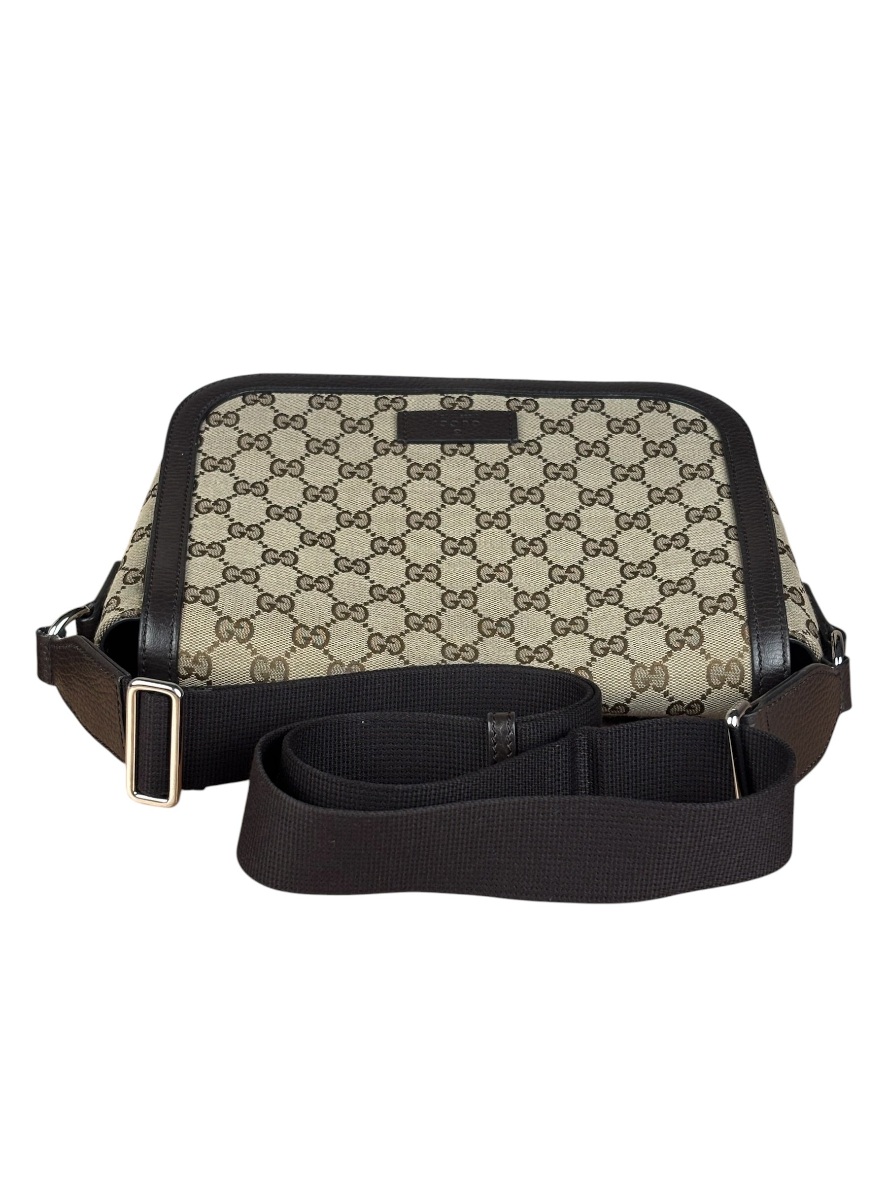 Gucci GG Canvas Print Flap Messenger Bag