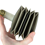 Fendi F Grey Leather Card Case