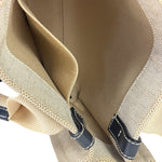 Chloe Beige Leather Trim Woody Tote Bag
