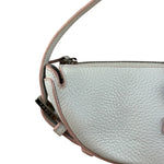 Loewe White Pebbled Leather Pink Trim Mini Boat Pochette