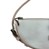 Loewe White Pebbled Leather Pink Trim Mini Boat Pochette