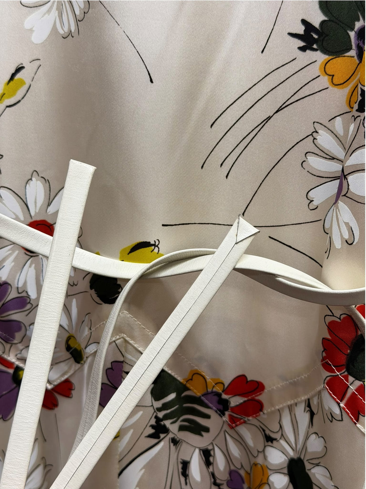 Christian Dior Cream Floral Miss Dior Satin Shirt Dress