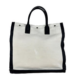 Saint Laurent Beige/Black Rive Gauche Canvas Tote Bag