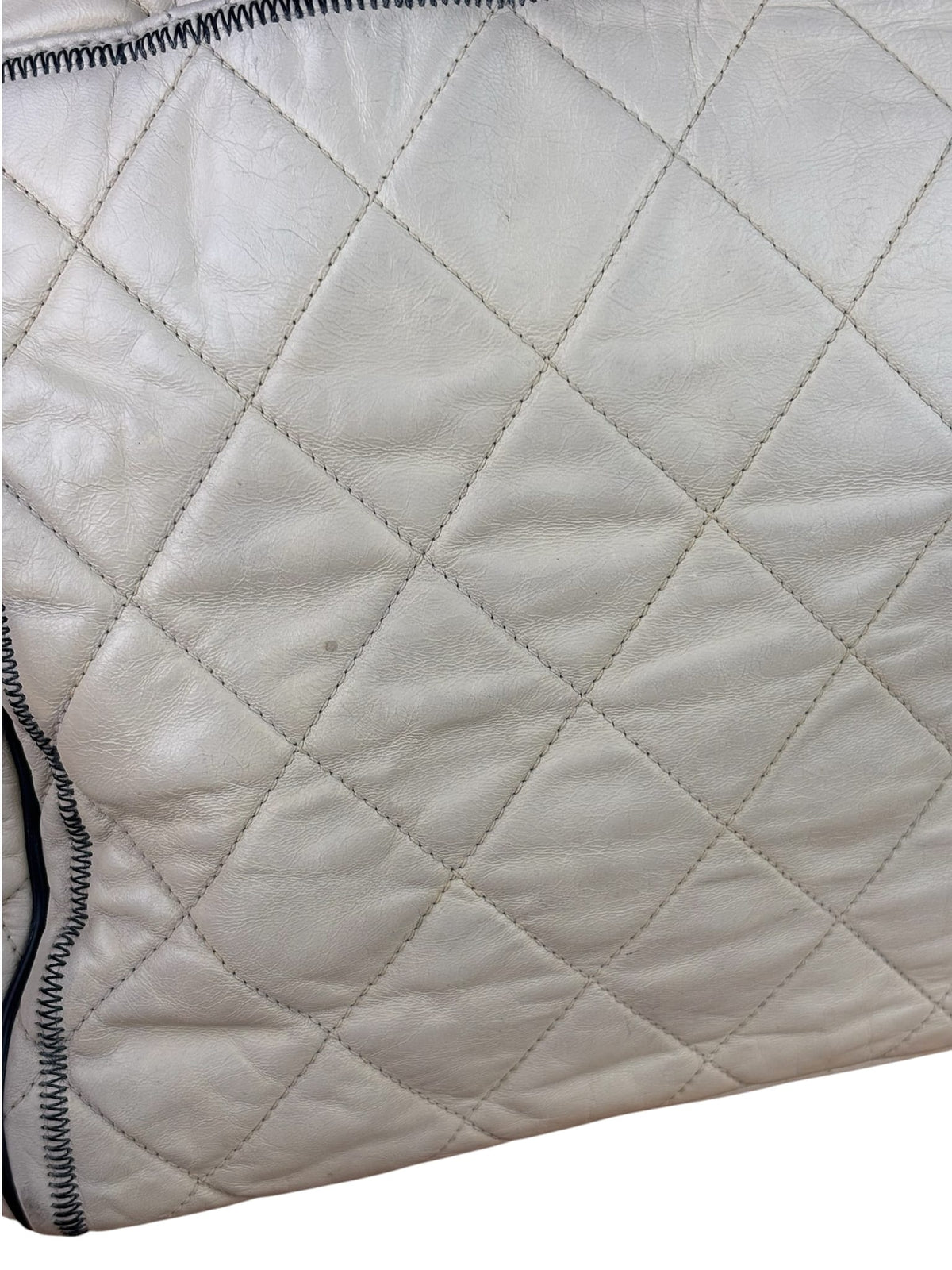 Chanel Cream Quilted Lambskin East/West Reissue Tote 2008