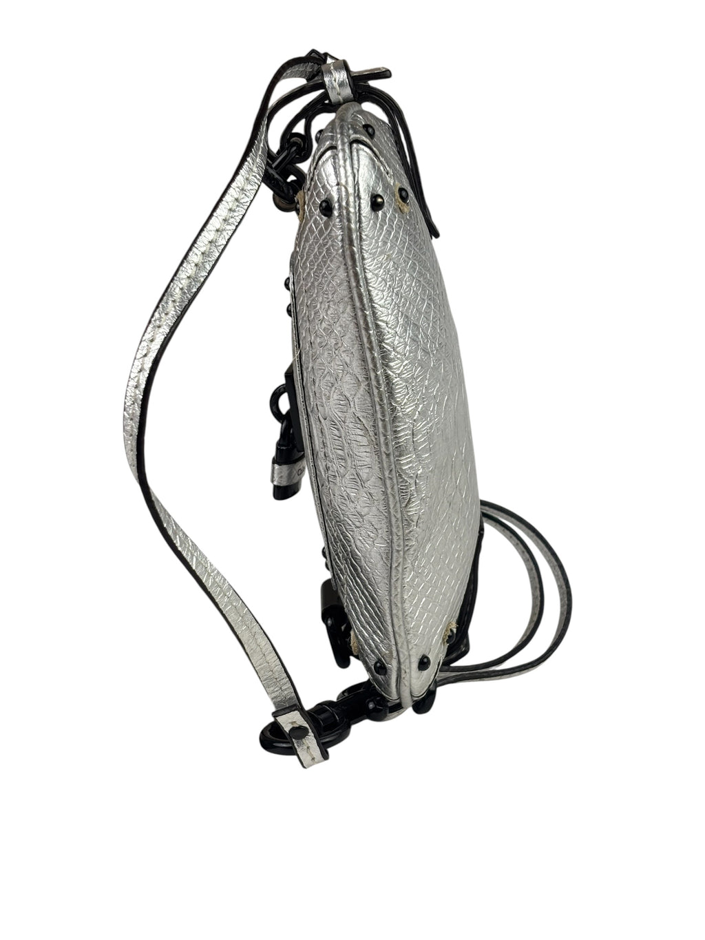 Chloe Metallic Silver Leather Paddington Pochette
