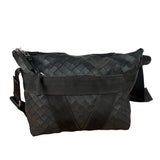 Bottega Veneta Black Rubber Intrecciato Messenger Bag