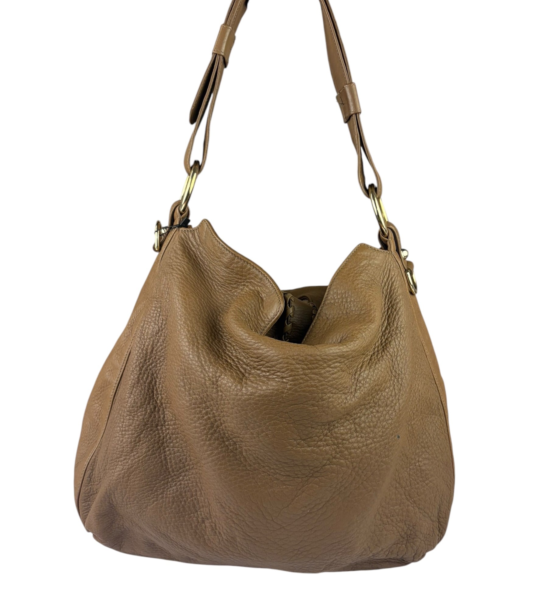 Gucci Tan Brown Leather Wave Hobo Bag