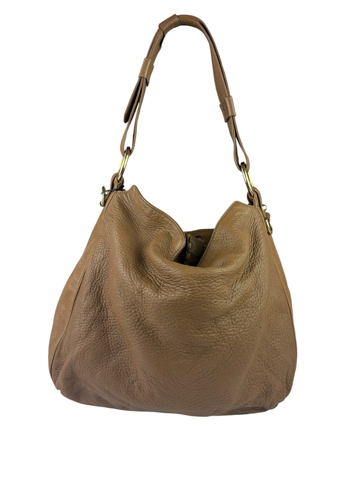 Gucci Tan Brown Leather Wave Hobo Bag