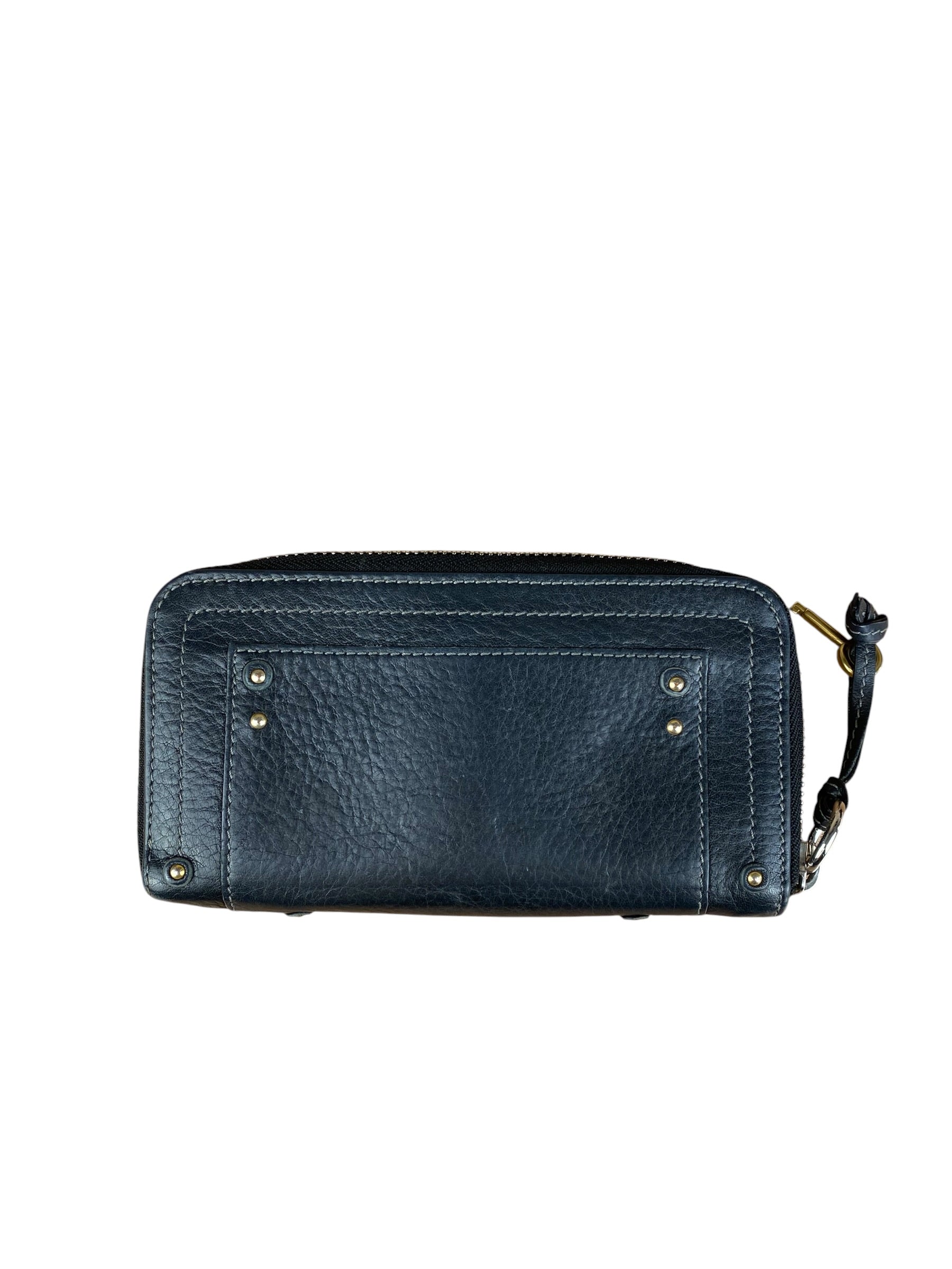 Chloé Black Leather Paddington Long Wallet