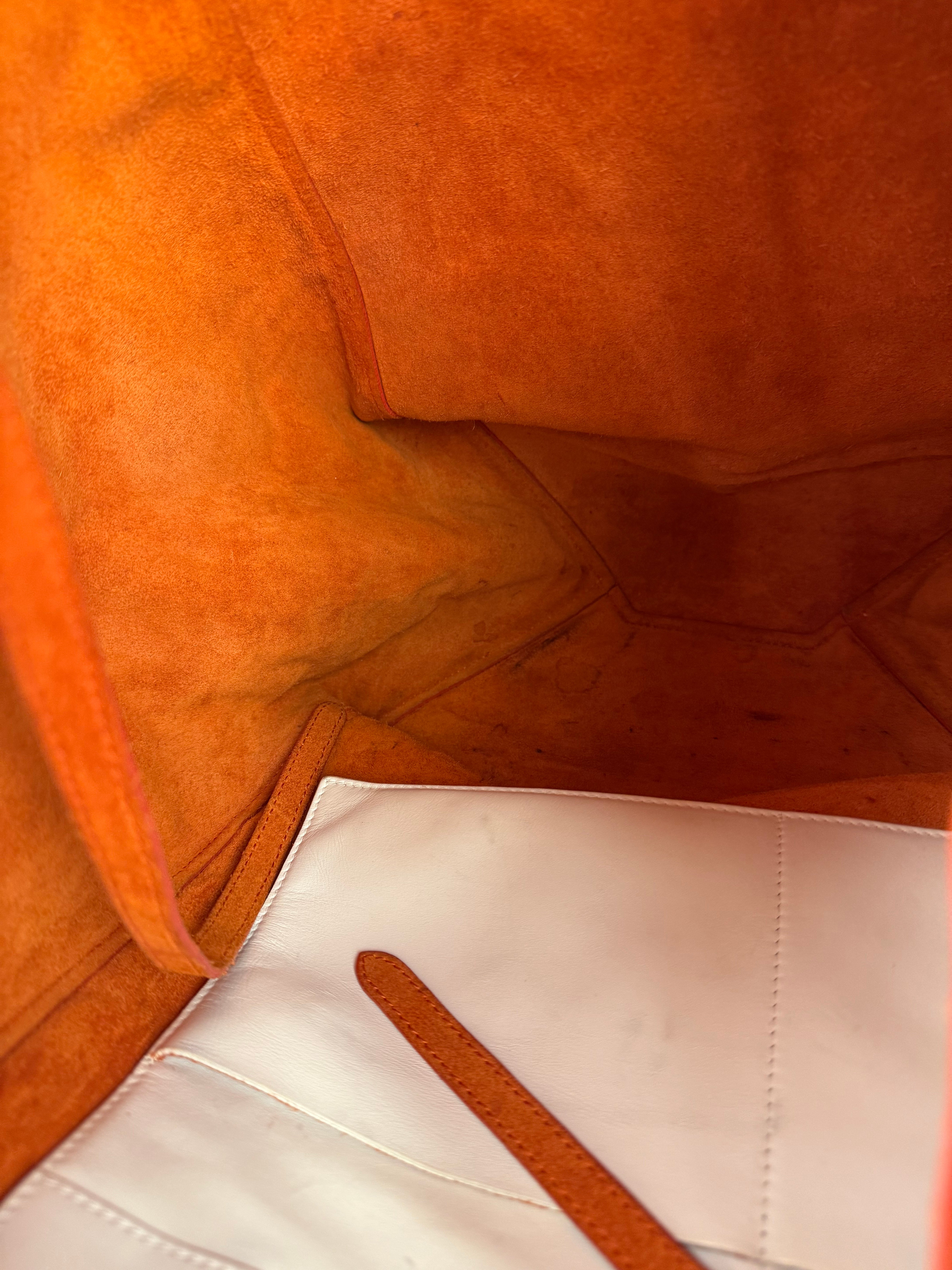 Celine Cabas Phantom Orange Suede Tote Bag