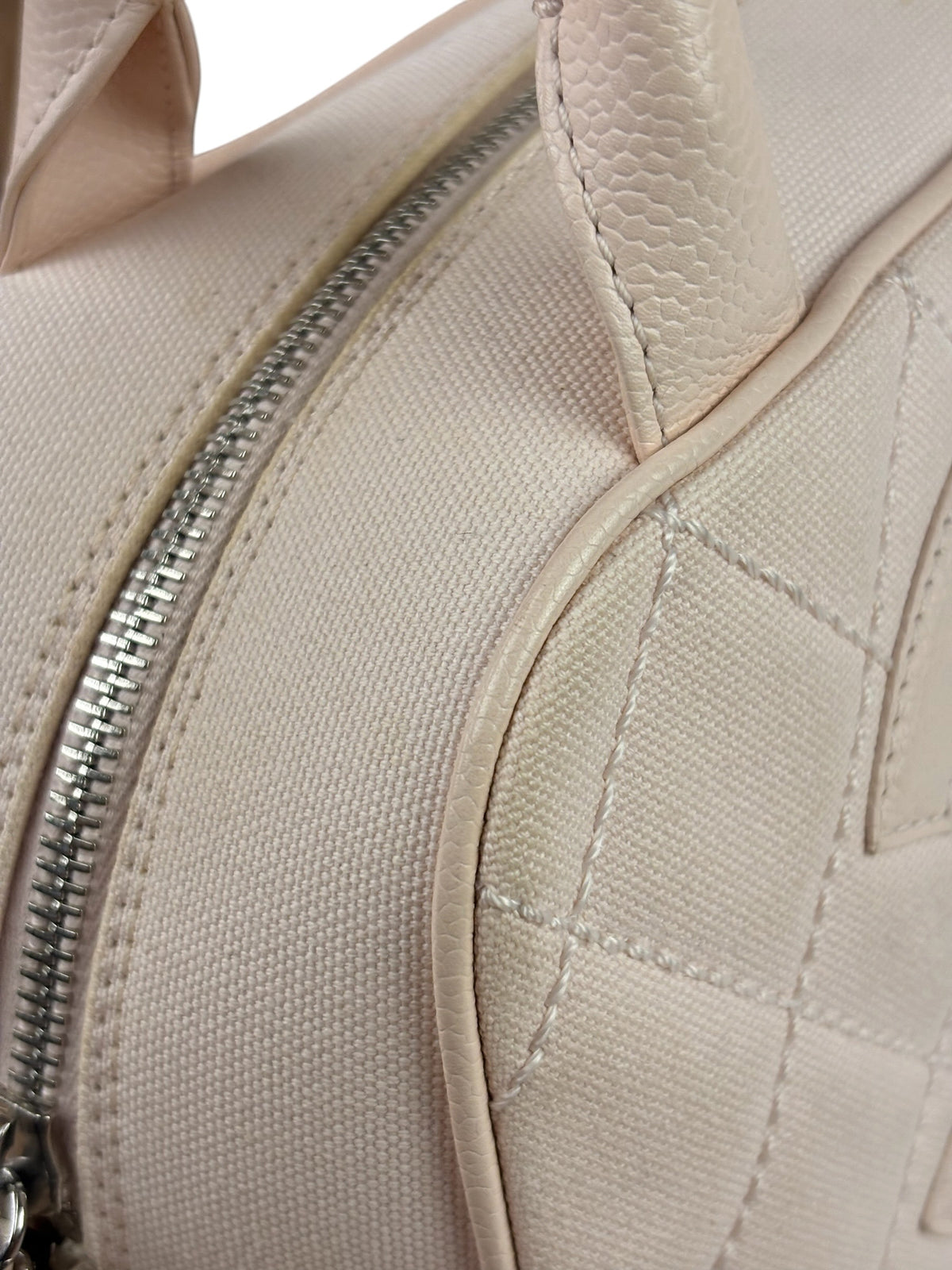 Chanel Pink Leather Trim Quilted Timeless Bowling Handbag 2004
