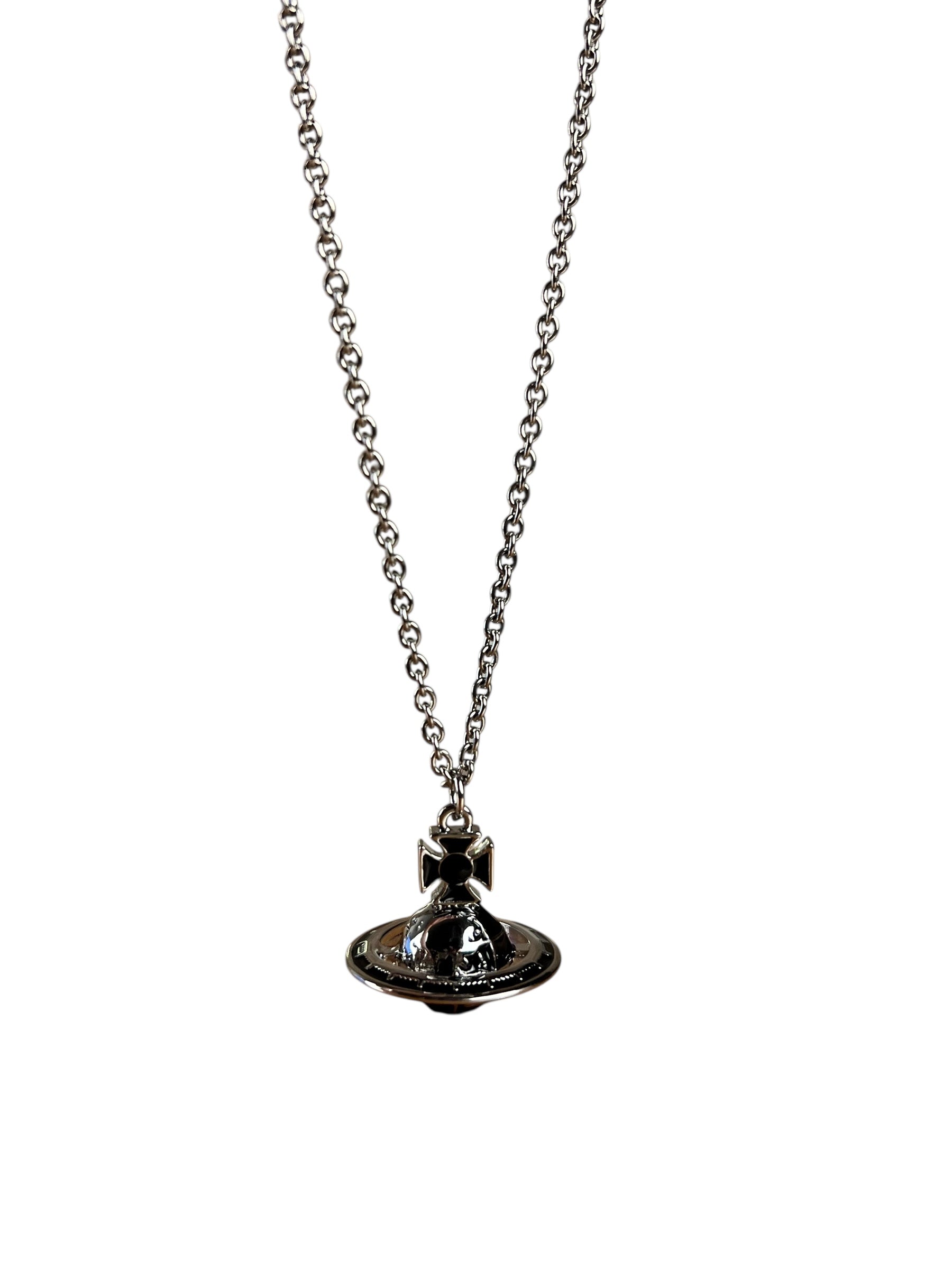 Vivienne Westwood Silver 3D Globe Necklace