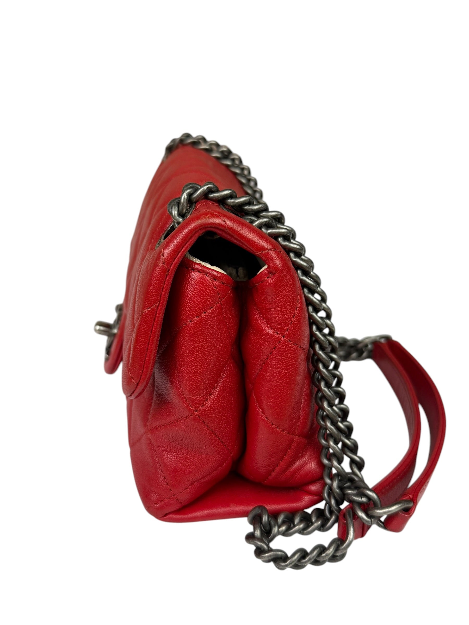 Chanel Striking Red Quilted Rocks Small Flap Bag 2014