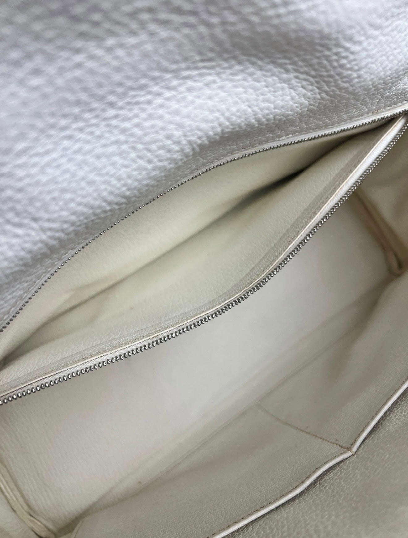 Hermes Kelly 32 White Clemence Leather Handbag 2008