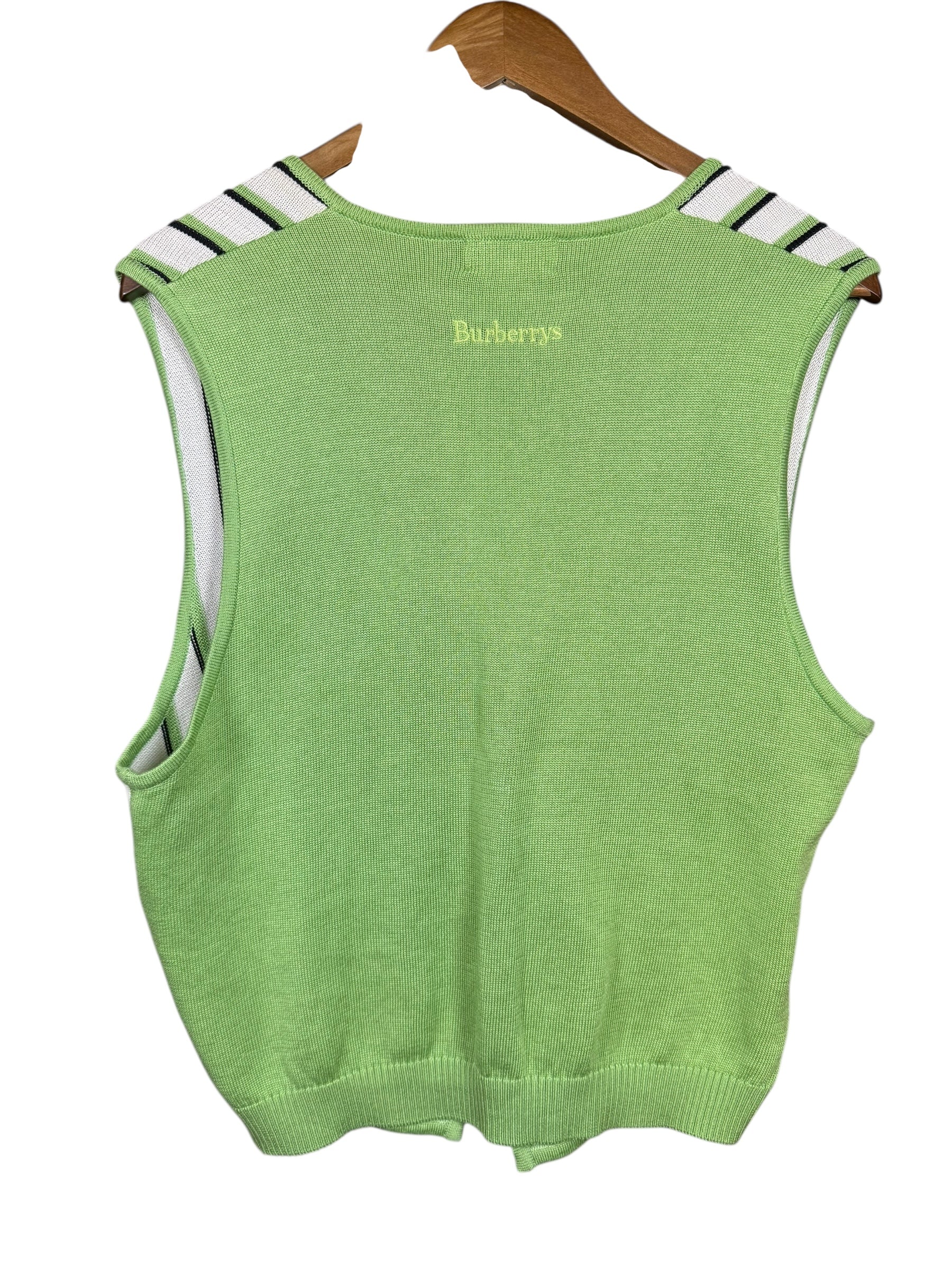 Burberry Striped Button-Up Sweater Vest