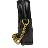 Gucci Black Leather Vertical Marmont Phone Crossbody Bag