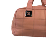 Chanel Pink Caviar Leather Chocolate Bar Bowler Bag 2003