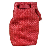 Bottega Veneta Red Leather Intrecciato Garda Woven Hobo Bag