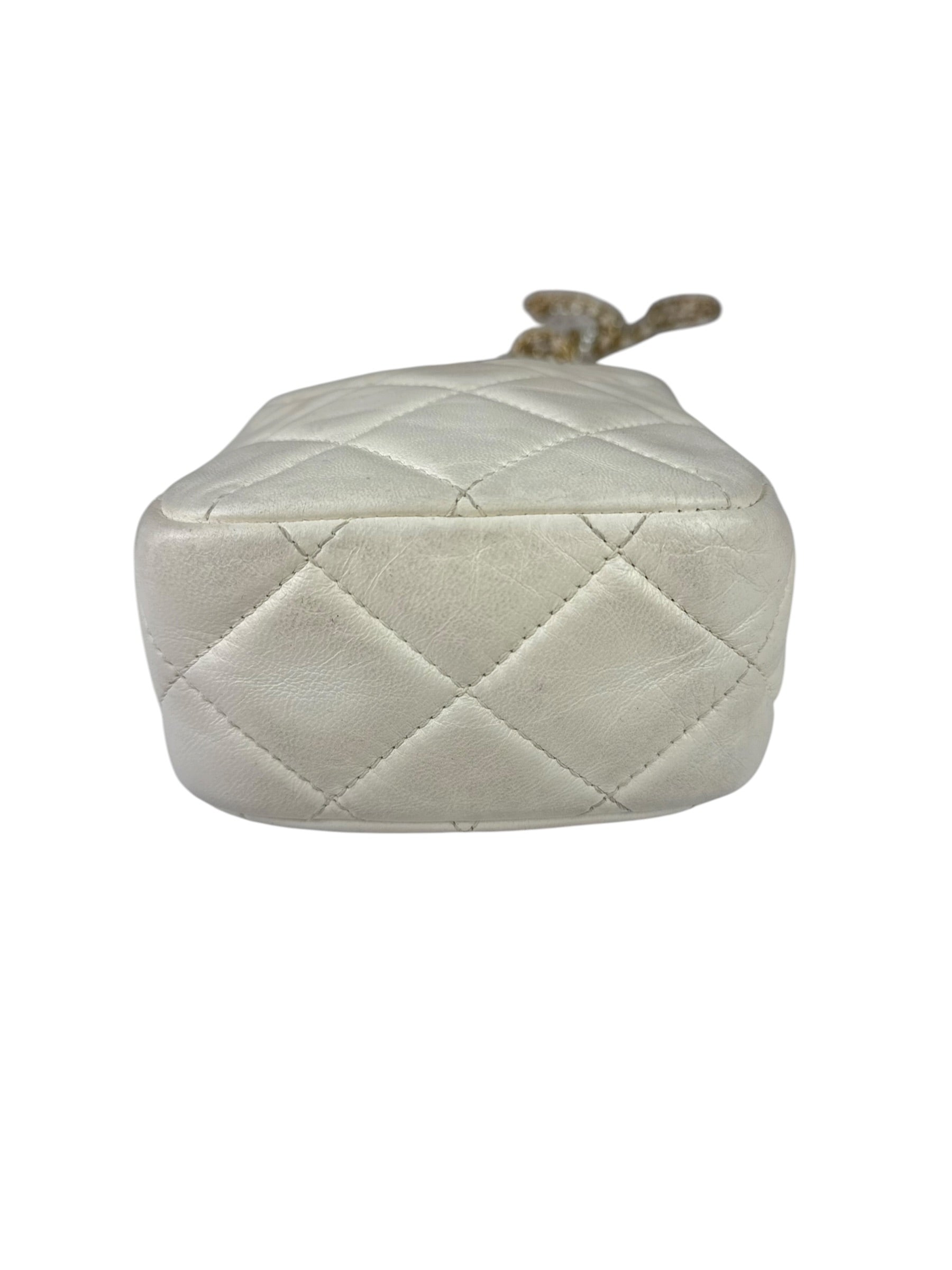 Chanel White Quilted Lambskin My Perfect Camera Bag Early 2020's