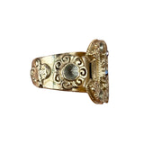 Chanel Gold-Plated Flower-Motif Cocktail Ring