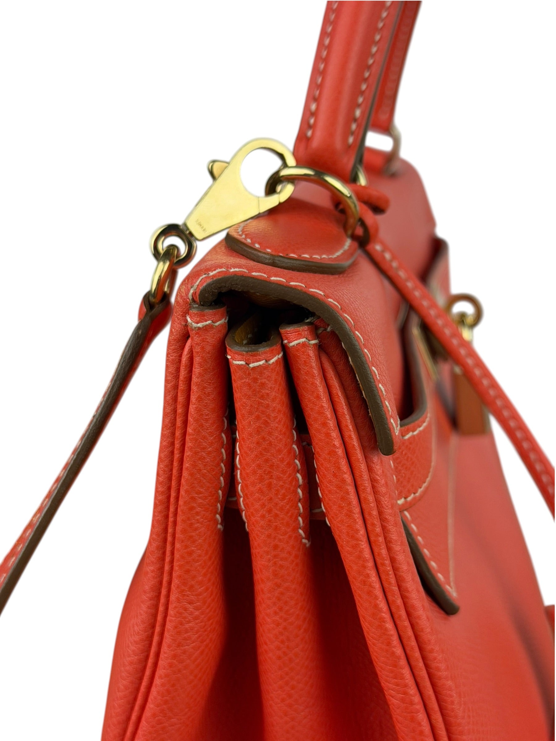 Hermes Coral-Red Epson Casaque Togo Kelly 32