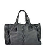 Bottega Veneta Black Intrecciato Fringe Shoulder Bag
