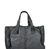 Bottega Veneta Black Intrecciato Fringe Shoulder Bag