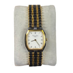 Christian Dior White Dial Black & Gold Bar Link Band