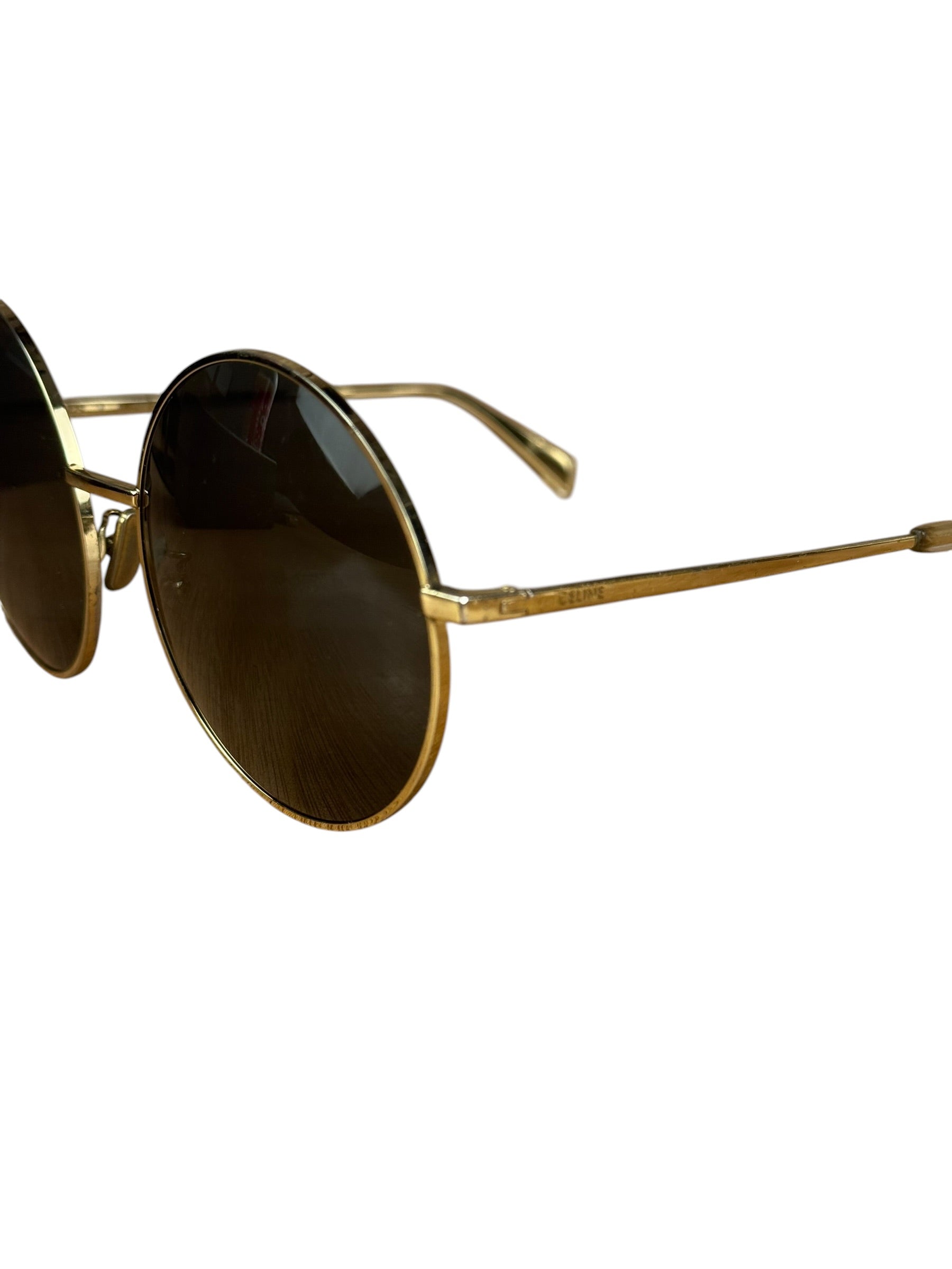 Celine Vintage Gold Round Frame Sunglasses