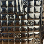 Chanel Black Patent Chocolate Bar Tote Bag 2002