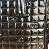 Chanel Black Patent Chocolate Bar Tote Bag 2002