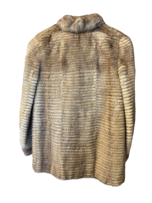 Vintage Light Brown Stripe Mink Fur Coat