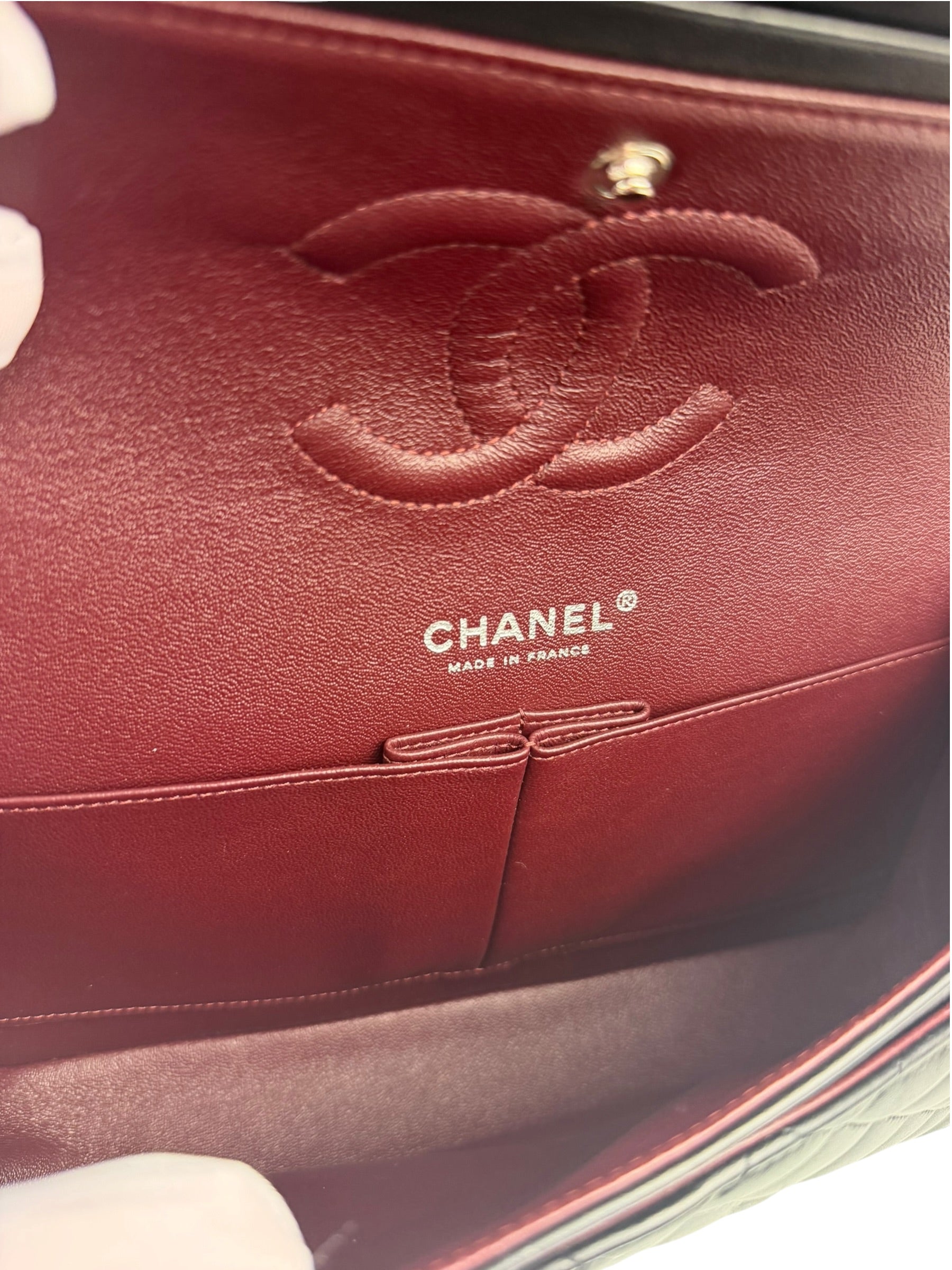 Chanel Black Quilted Leather Classic Medium Double Flap Bag 2017