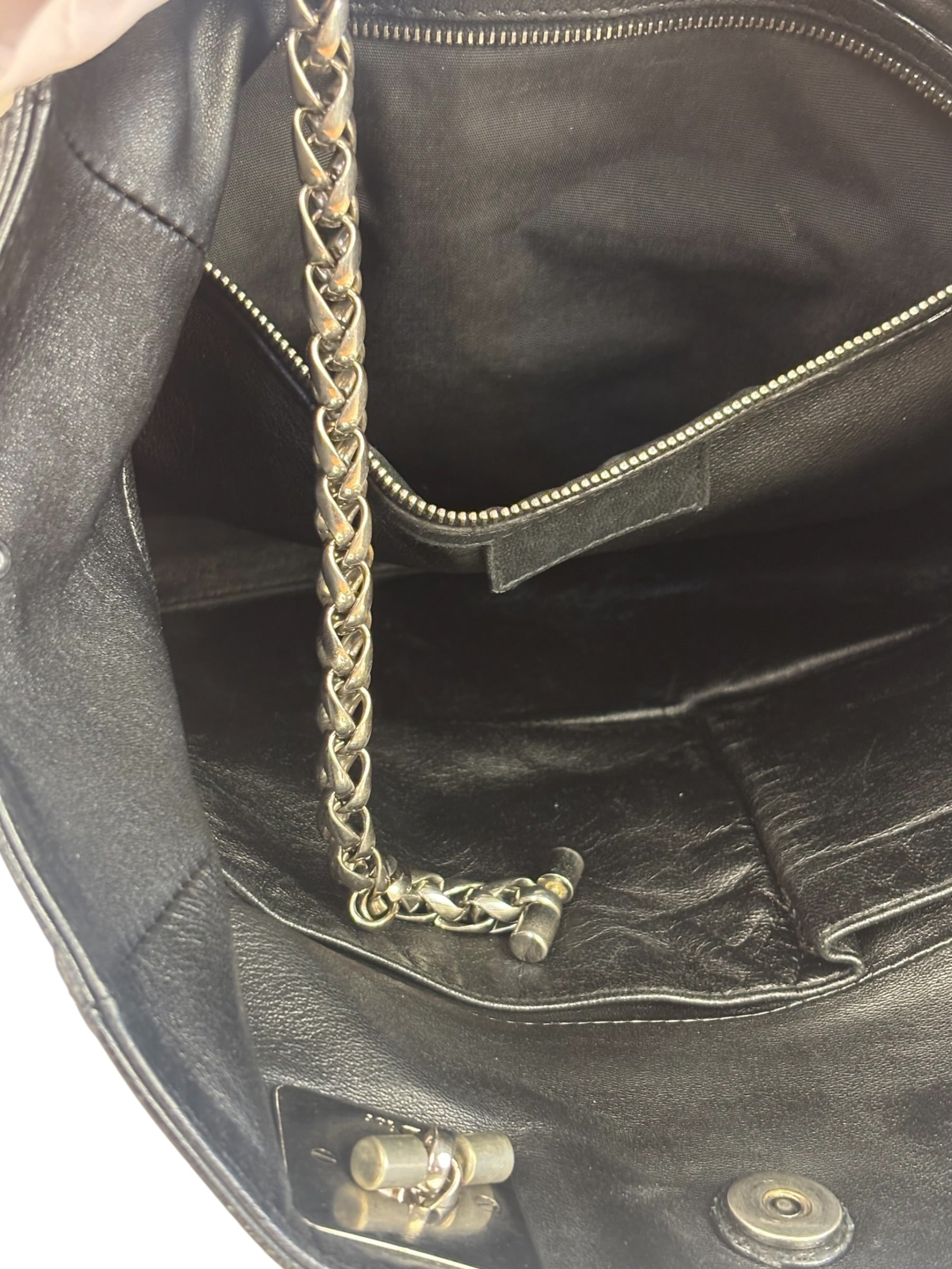 Christian Dior Black Leather Cannage Granville Chain Tote