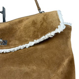 Balenciaga Rodeo Handbag Suede/Fleece Brown