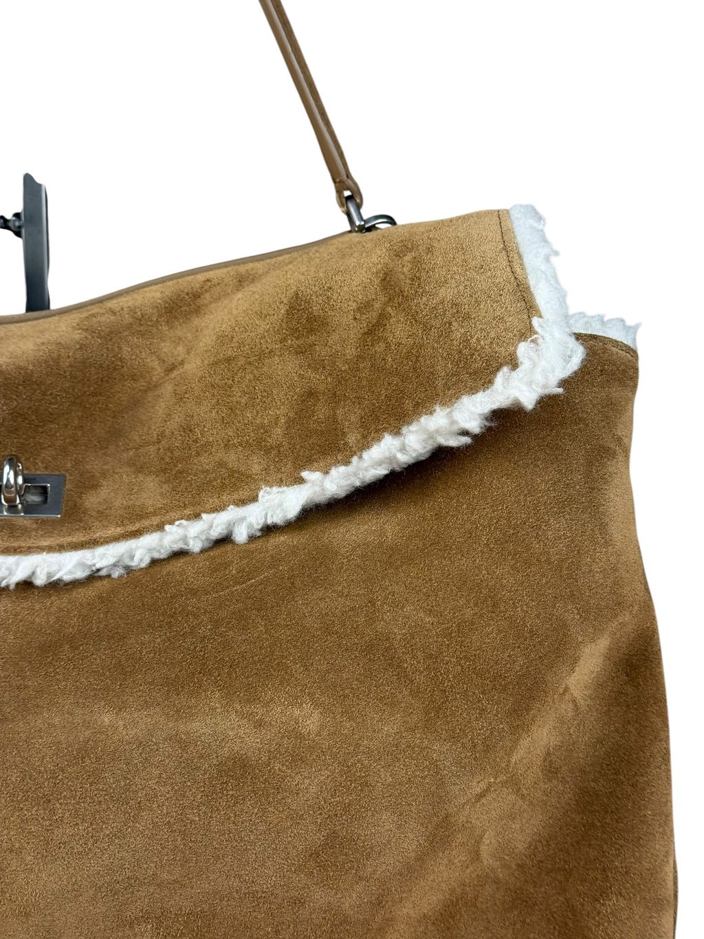 Balenciaga Rodeo Handbag Suede/Fleece Brown